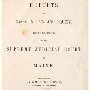 1866 Maine Reports William Virgin V1 Cases In Law Victorian 1st Edition 52 SHBS1
